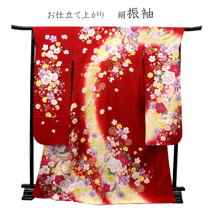 楽天市場】振袖 単品 仕立て上がり 新品 プレタ LL サイズ 赤 クリーム  