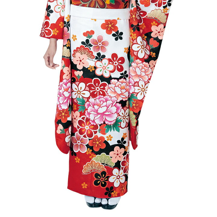 楽天市場】振袖3点セット 白地赤雲取り吉祥花 振袖 袋帯 長襦袢 セット 