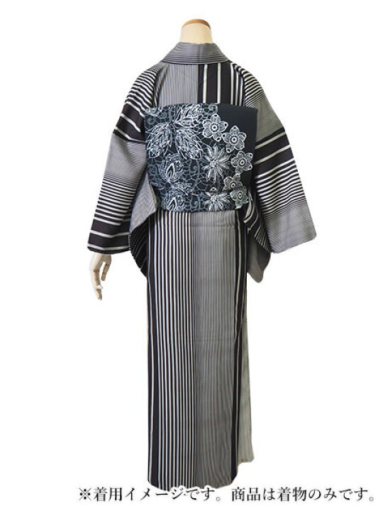 楽天市場】洗える着物 袷 小紋 S M L サイズ 仕立て上がり 単品 黒 