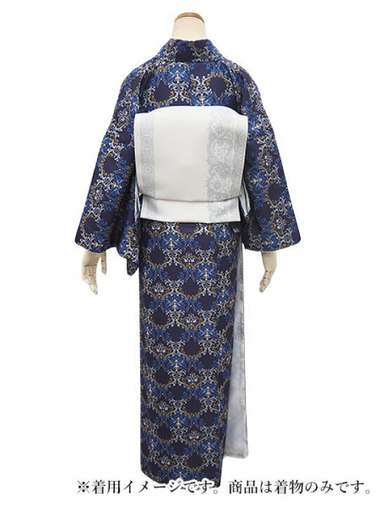 楽天市場】洗える着物 袷 小紋 S M L サイズ 仕立て上がり 単品 青地 
