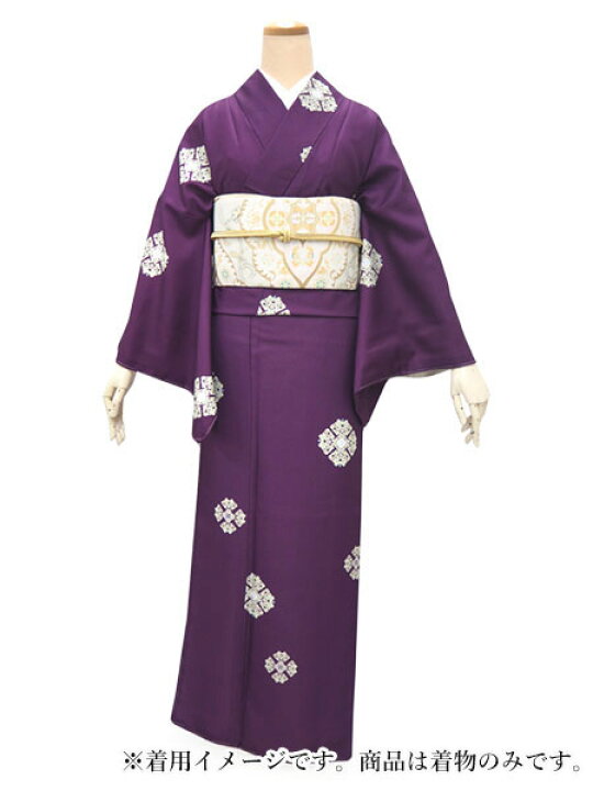 楽天市場】洗える着物 袷 小紋 S M L サイズ 仕立て上がり 単品 紫地 