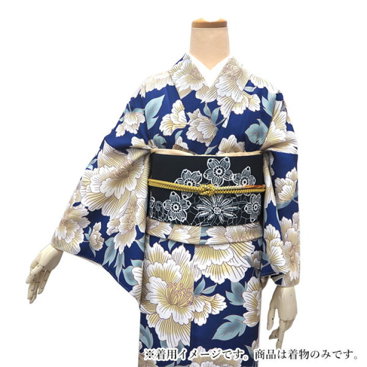 楽天市場】洗える着物 袷 小紋 S M L サイズ 仕立て上がり 単品 青地 