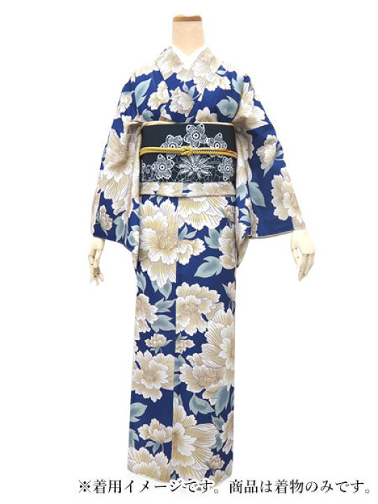 楽天市場】洗える着物 袷 小紋 S M L サイズ 仕立て上がり 単品 青地 