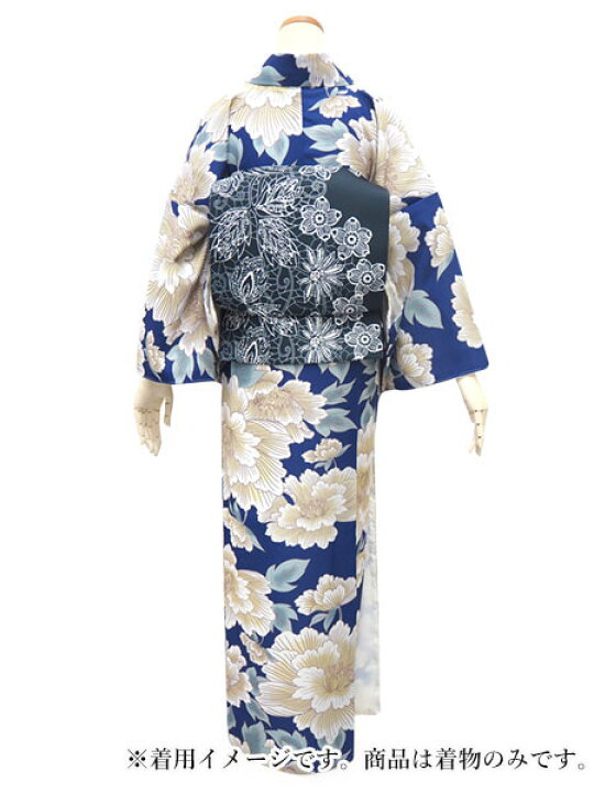 楽天市場】洗える着物 袷 小紋 S M L サイズ 仕立て上がり 単品 青地 