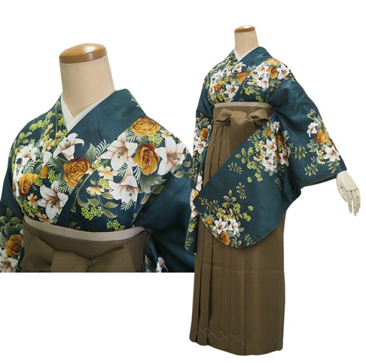 楽天市場】卒業式 二尺袖 着物 袴用 単品 ブーケ バラ 薔薇 百合 