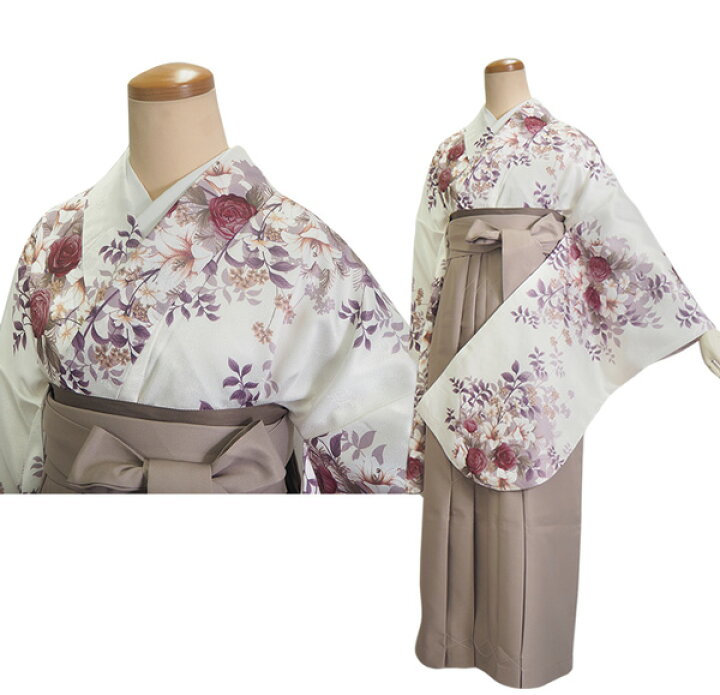 楽天市場】卒業式 二尺袖 着物 袴用 単品 ブーケ バラ 薔薇 百合 
