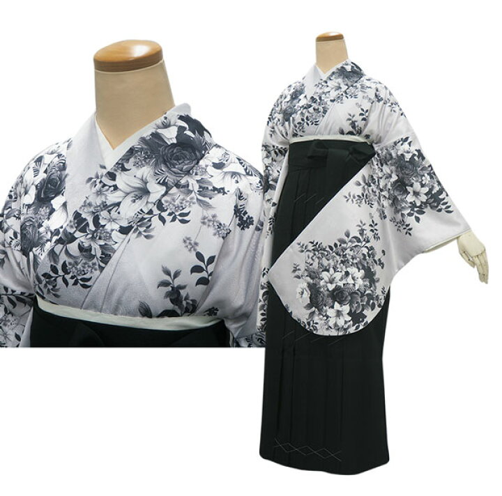 楽天市場】卒業式 二尺袖 着物 袴用 単品 ブーケ バラ 薔薇 百合 