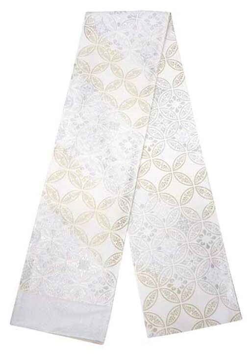 楽天市場】袋帯 礼装 オフホワイト地 金銀 花七宝 単品 新品 振袖 訪問  