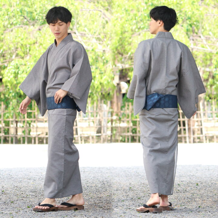 楽天市場 浴衣 メンズ 単品 グレー地 黒鱗柄 おしゃれ シンプル 上質 M L Ll 19 花火大会 夏祭り 男性 紳士 155 185cm 男性 浴衣 Ekオラ 京都 きもの京小町