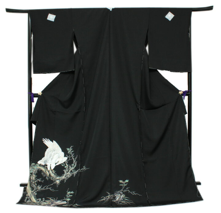 楽天市場】【正絹黒留袖 未仕立て 仮絵羽 鷹柄】礼装 黒留め袖 新品 お 
