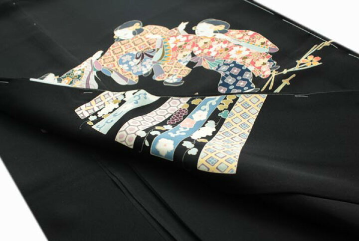 楽天市場】【正絹黒留袖 未仕立て 仮絵羽 童と束ね熨斗柄】美しい  