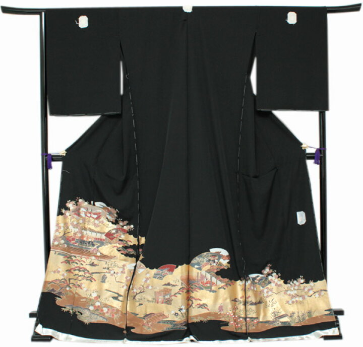 楽天市場】【正絹黒留袖 未仕立て 仮絵羽 王朝絵巻柄】礼装 黒留め袖 