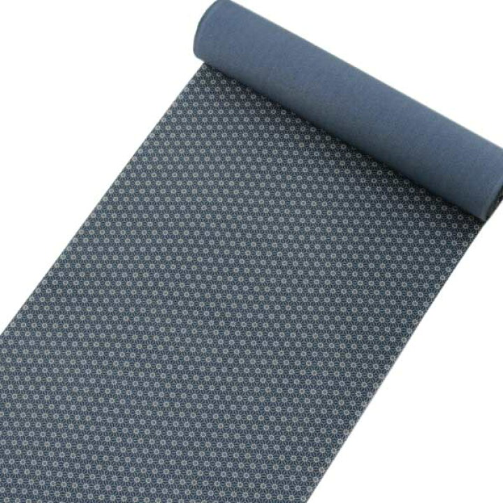 楽天市場】【小紋 正絹 反物】着物 反物のみ 藍色地麻の葉繋ぎ小花柄  