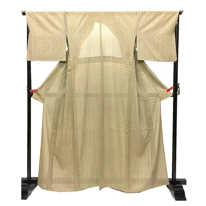 楽天市場】京やI269 正絹 絽 小紋 身丈159 裄68 裄長め 三本絽 幾何学 