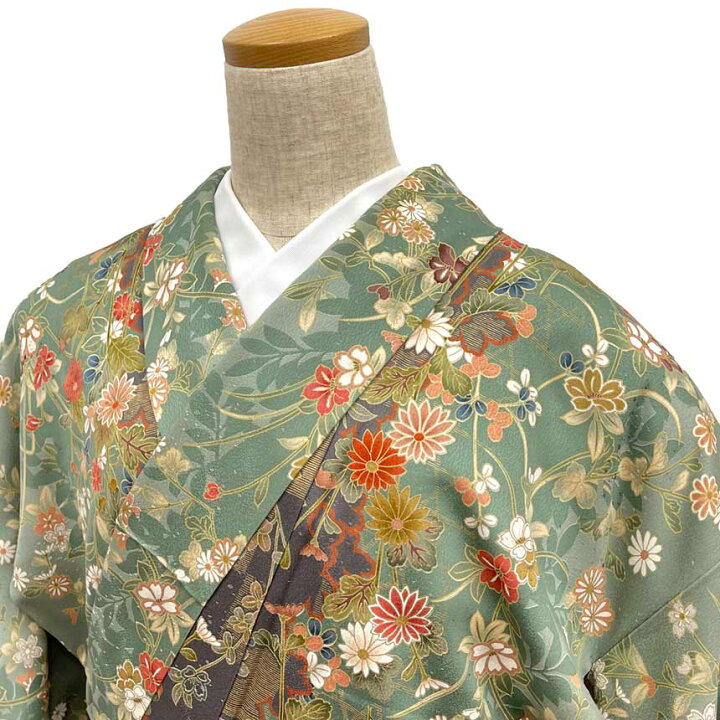 楽天市場】京やC058 正絹 絹100％ 小紋 菊 桜 萩 四季の草花 季節の花 