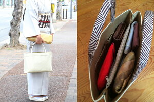 和装バッグ着物バッグトートバッグa4A4銀地/七宝文サブバッグ着物用ハンドバック和装用着物バッグ正絹帯地手提げバッグシルクガード付き【日本製】