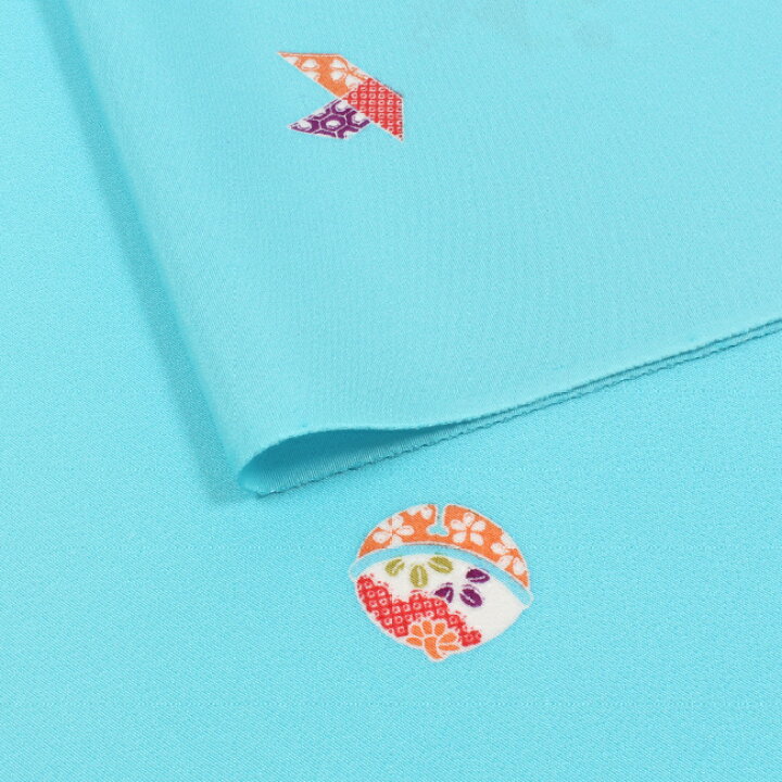 楽天市場】七五三 7歳 着物 正絹 水地/千代紙と鈴文(飛び柄) 反物 単品 