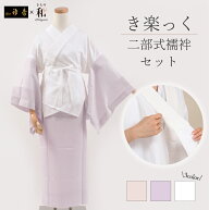 き楽っく半襦袢セット 二部式襦袢 袷用 洗える 3色 半襦袢と裾除けのセット 袖付き 浴衣 うそつき襦袢 ロ…
