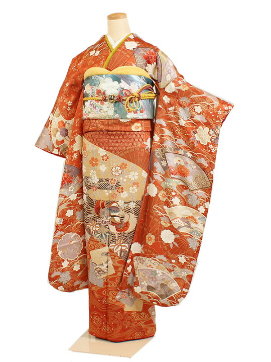 振袖 花づくし花束 朱赤系 やじろ