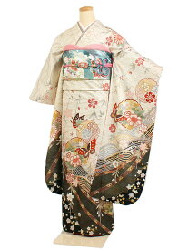 【レンタル】【振袖レンタル 白系 蝶・四季草花 など】正絹 振袖 レンタルフルセット ふりそで 振袖セット レンタル振袖 振り袖 結婚式 披露宴 親族 卒業式 パーティー 結納 着物レンタル 貸衣装 女性 和服 華やか 晴れ着 往復送料無料 f252