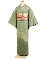 楽天市場】訪問着 黄緑（着物セット｜和服）：レディースファッション 