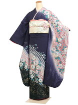 楽天市場】振袖 辻が花（カラーパープル）（着物セット｜和服 