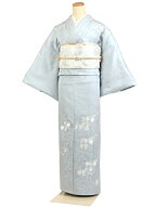 【レンタル】【訪問着 刺繍 グレー系 胡蝶蘭】正絹 訪問着レンタル 訪問着セット レンタル訪問着 着物レ…
