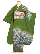 楽天市場】振袖レンタル818 グリーン辻が花の通販