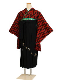 【レンタル】ジュニア 女児 袴 着物セット 小学生 10〜13歳用 赤 身長143〜148cm 女の子 卒業式 十三参り 二尺袖 女児着物セット jd-0123