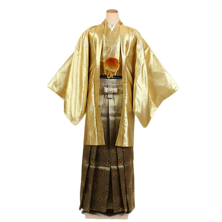 楽天市場】【レンタル】【成人式紋付袴 金地×白金ぼかし】165cm〜170cm 