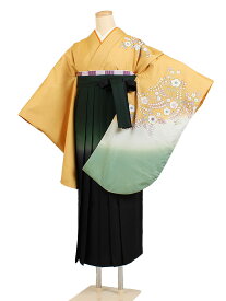 【レンタル】【卒業式袴 黄系×緑紺ぼかし】卒業式 袴 レンタル 女 身長150〜155cm Sサイズ Mサイズ 卒業袴 女袴 卒業式袴セット 大学生 短大 教員 先生 二尺袖袴フルセット 専門学生 謝恩会 高校 小学生 文化祭 安い かわいい 往復送料無料 n010