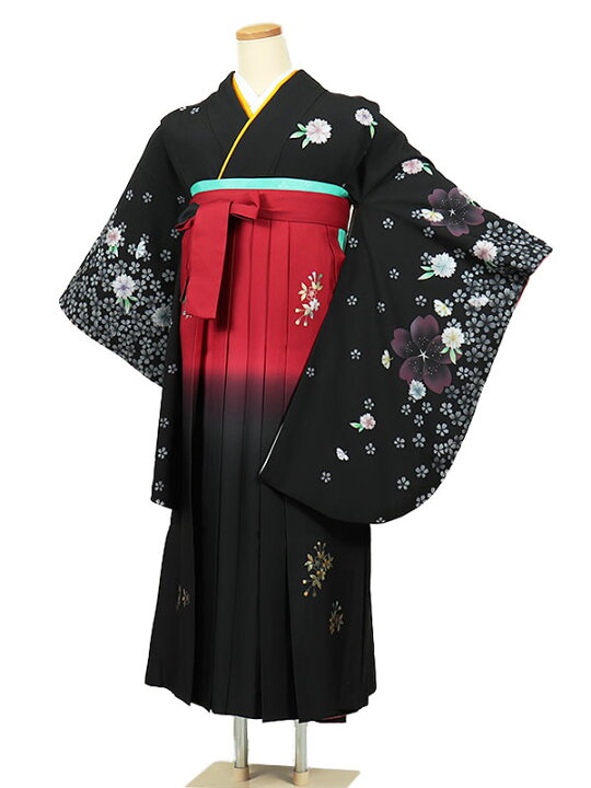 楽天市場】【レンタル】【卒業式袴 黒×赤黒ぼかし】卒業式 袴 レンタル 