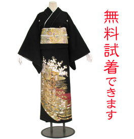 【試着無料】【黒留袖 レンタル】桂由美/都の春 476番　フルセットレンタル 往復送料無料 試着OK かんざし 髪飾り レンタル 留袖 留袖レンタル レンタル留袖 黒留袖　広幅タイプ　試着無料