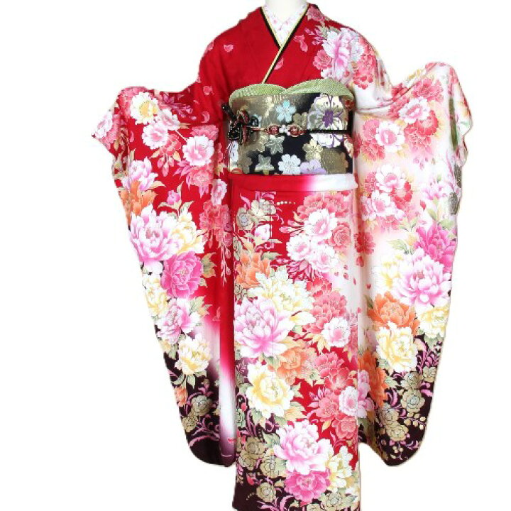 楽天市場】【中古】【購入品】振袖 フルセット Mサイズ 赤 古典 成人式 