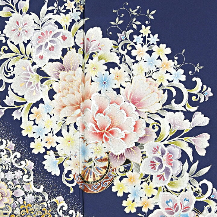 楽天市場】色留袖レンタル フルセット【レンタル】「E174 紺 花車に  