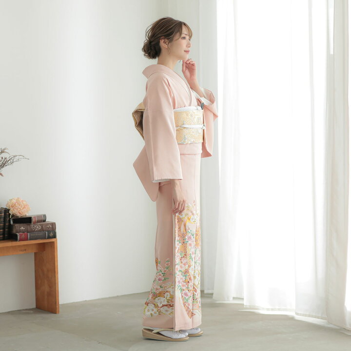 1217☆ 着物淡雪 ☆そごう扱い 正絹 三つ紋色留袖 金彩加工 群鶴に松  