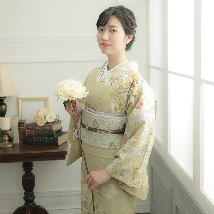 63799 レディース着物ベージュ