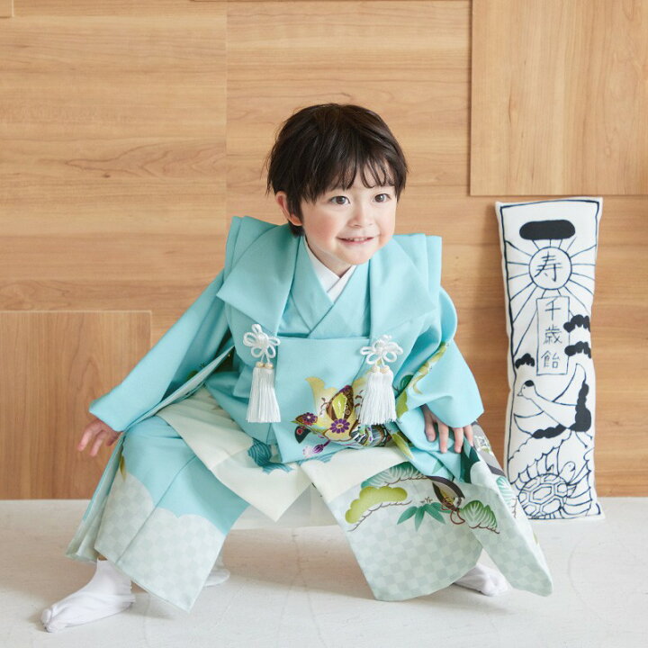 楽天市場】【レンタル】[七五三 着物 3歳]男の子「K176 水色兜×水色  