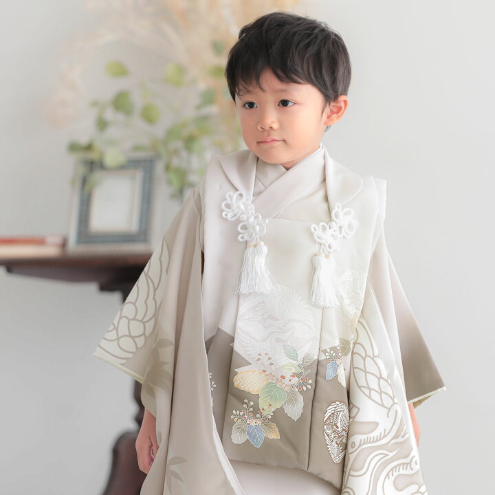 楽天市場】【レンタル】[七五三 着物 3歳]男の子「K216 ベージュ 