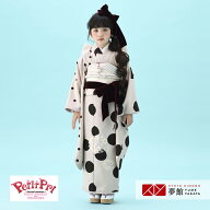 【レンタル】753 七五三 着物 7歳 フルセット 女の子 レンタル「N081 Petit Pri ベージュ　水玉に桜の丸…