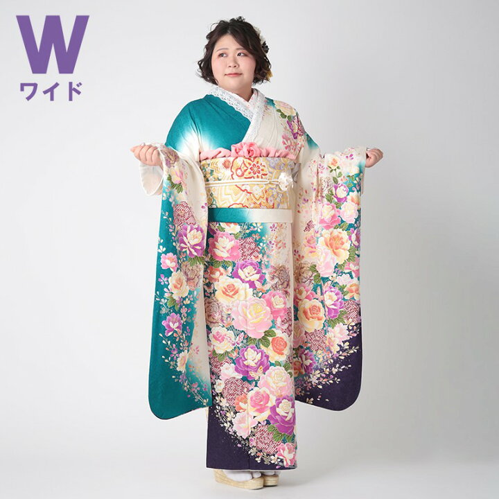楽天市場】【成人式 振袖 レンタル】RS1001 正絹 白×グリーン 薔薇と蝶 