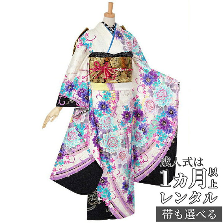 楽天市場】【成人式 振袖 レンタル】RS1038 正絹 白 薔薇円舞フル 