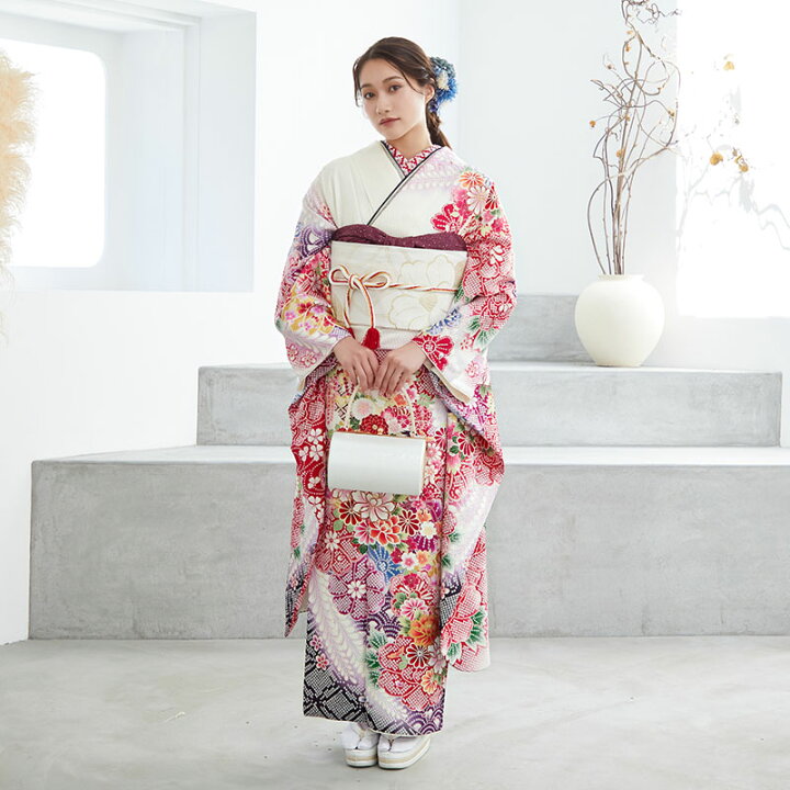 楽天市場】【振袖 レンタル】 結婚式 結納R1094 正絹 白 疋田牡丹に 