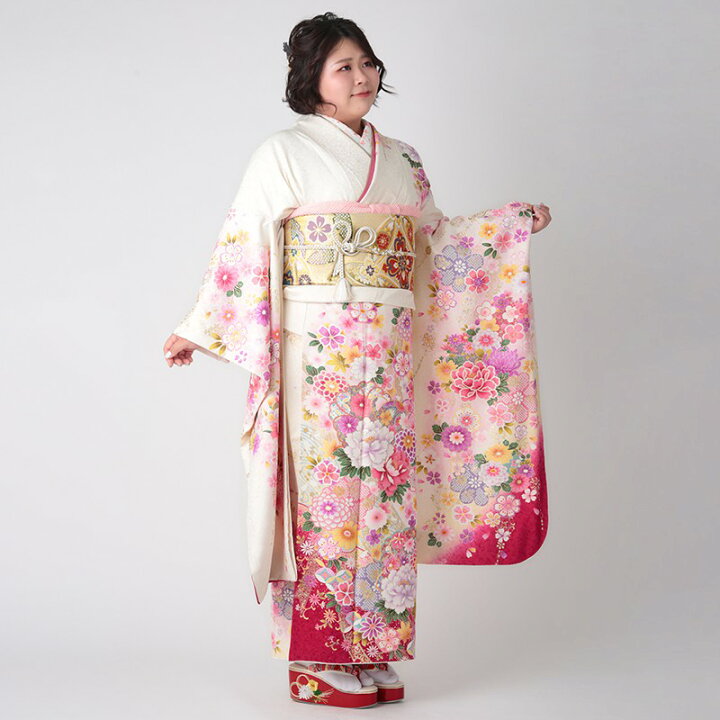 楽天市場】【成人式 振袖 レンタル】RS1118 正絹 白 花紋に牡丹フル 