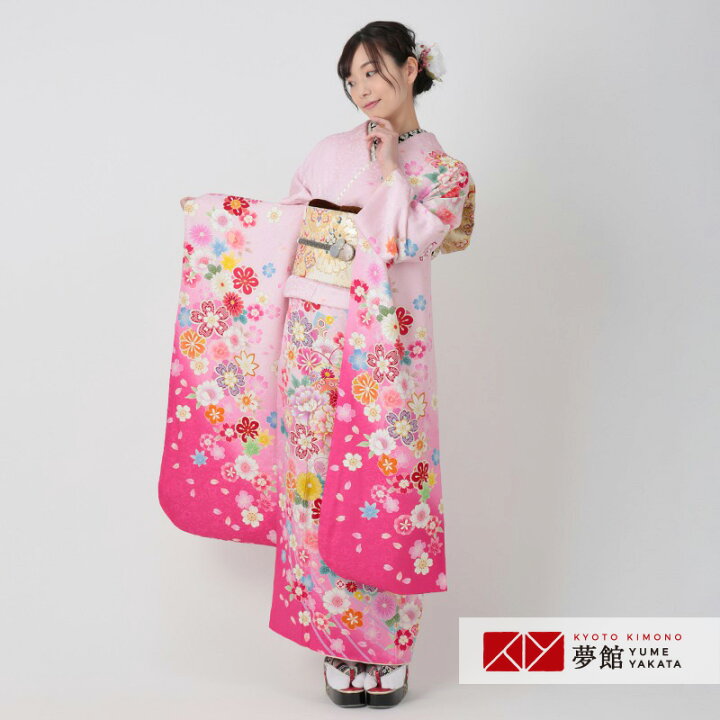 楽天市場】【振袖 レンタル】 結婚式 結納R1152 正絹 ピンク 桜牡丹に