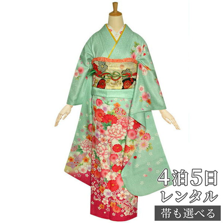 楽天市場】【振袖 レンタル】 結婚式 結納R1158 正絹 ミントグリーン 