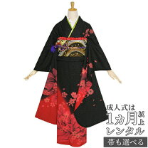 楽天市場】振袖レンタル 成人式 黒 赤の通販