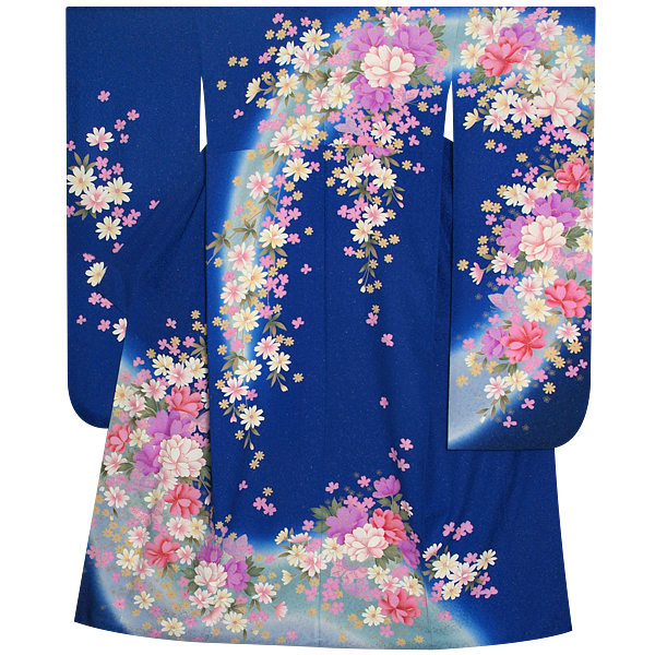 楽天市場】【成人式 振袖 レンタル】RS1219 正絹 青 桜にコスモスフル