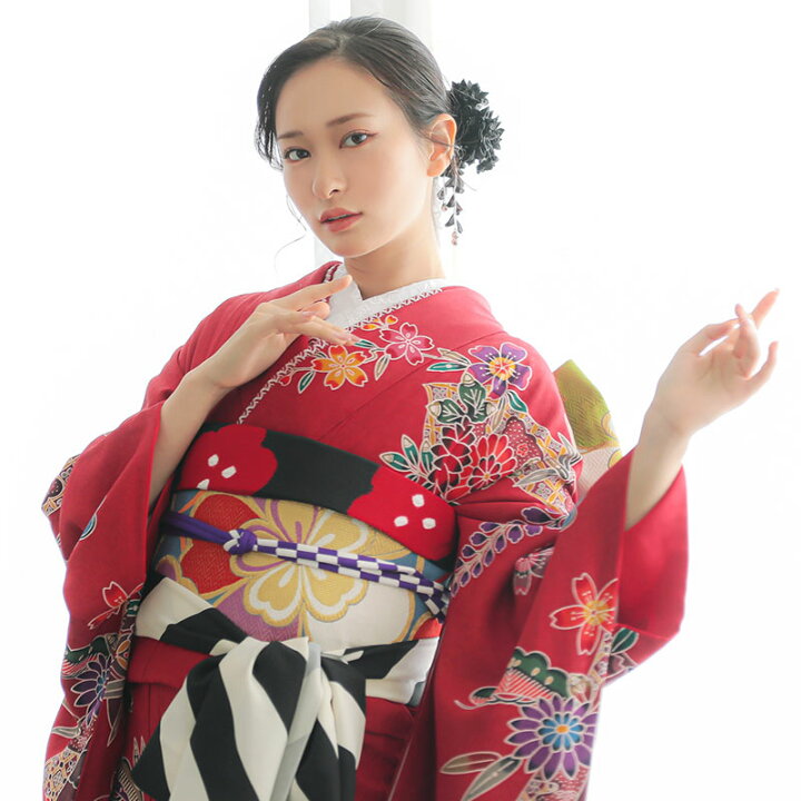 楽天市場】【振袖 レンタル】 結婚式 結納R1362 正絹 赤 紅型風 花熨斗  