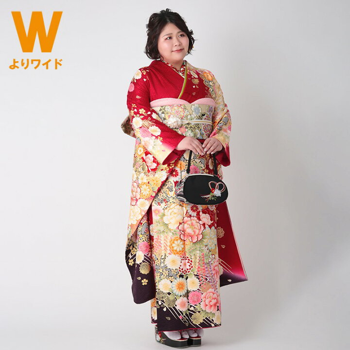 楽天市場】【成人式 振袖 レンタル】RS1384 正絹 赤 桜花藤牡丹フル  